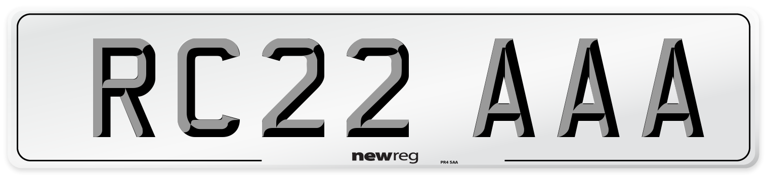 RC22 AAA Number Plate from New Reg